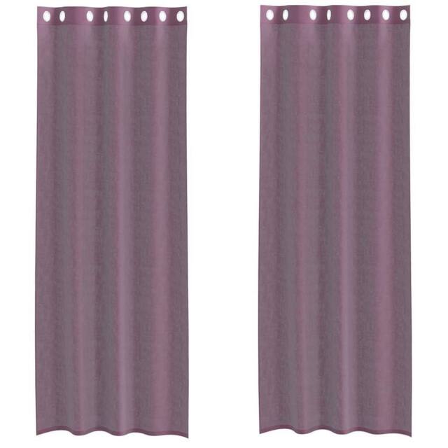 Berkfield Home Voile Curtains with Grommets 2 pcs Purple 140x260 cm - image 1