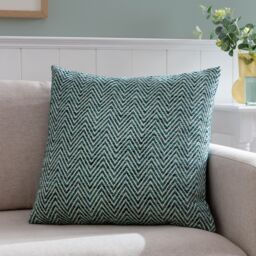 Wylder Croft Twill Woven Cushion in Teal - Size: 50 cm x 50 cm