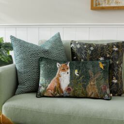 Wylder Croft Twill Woven Cushion in Teal - Size: 50 cm x 50 cm - thumbnail 6