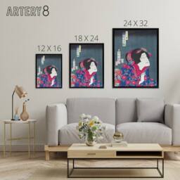 "Artery8 Princess Kiyo Actress Portrait Framed Canvas Wall Art Print Kunichika - Size: W12"" x H16""" - thumbnail 4