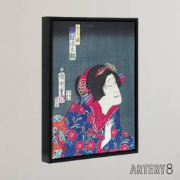 "Artery8 Princess Kiyo Actress Portrait Framed Canvas Wall Art Print Kunichika - Size: W12"" x H16""" - thumbnail 2