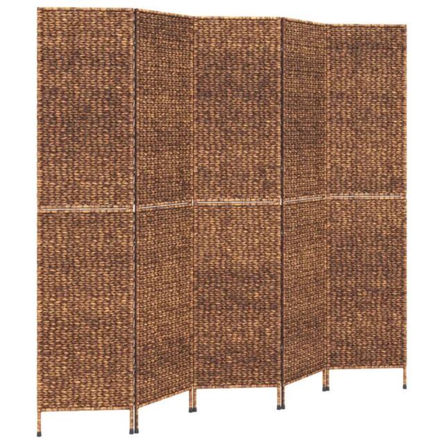 Berkfield Home Room Divider 5-Panel Brown 205x180 cm Water Hyacinth - image 1