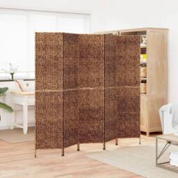 Berkfield Home Room Divider 5-Panel Brown 205x180 cm Water Hyacinth - thumbnail 2