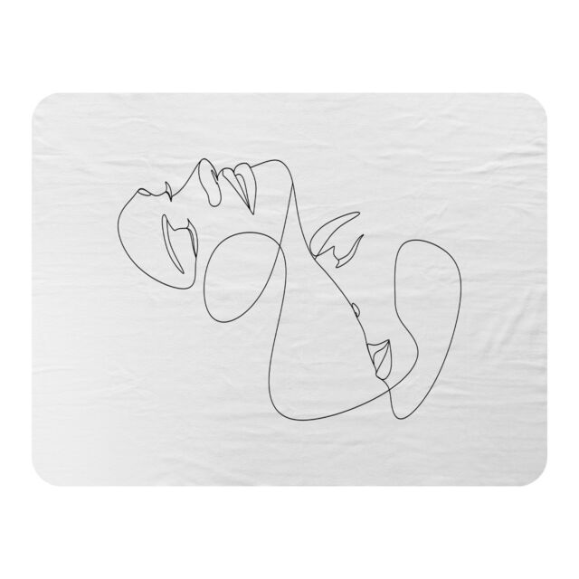 Benjamin Tate Design man & woman touch by one line Designer Blanket in Natural - Size: 120 cm x 150 cm - image 1