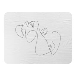 Benjamin Tate Design man & woman touch by one line Designer Blanket in Natural - Size: 120 cm x 150 cm - thumbnail 1