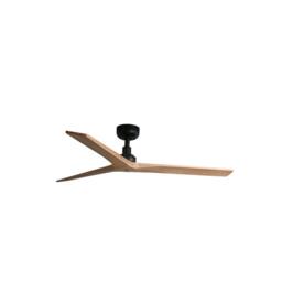 Netlighting Klim Medium Black Light Pine Wood DC Ceiling Fan 6 Speed