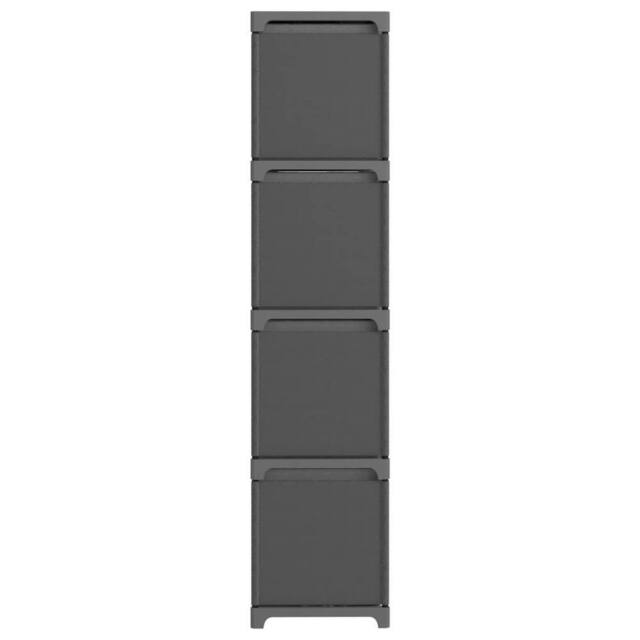 Berkfield Home Modern 12-Cube Display Shelf with Boxes Grey 103x30x141 cm Fabric - Size: 103 x 30 x 141 cm - image 1