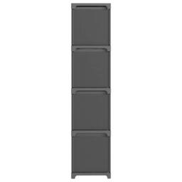 Berkfield Home Modern 12-Cube Display Shelf with Boxes Grey 103x30x141 cm Fabric - Size: 103 x 30 x 141 cm