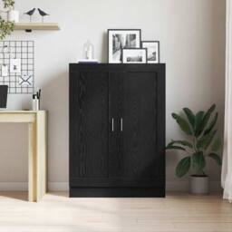 Berkfield Home Modern Black Oak Book Cabinet 82.5x30.5x115 cm Engineered Wood - thumbnail 4