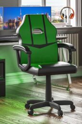 Home Discount Vida Designs Comet Racing Office Gaming Adjustable UKFR Fabric Chair in Green