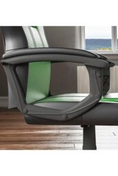 Home Discount Vida Designs Comet Racing Office Gaming Adjustable UKFR Fabric Chair in Green - thumbnail 5