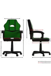 Home Discount Vida Designs Comet Racing Office Gaming Adjustable UKFR Fabric Chair in Green - thumbnail 2