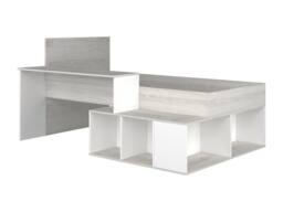 Vente-unique Combination Bed 90 X 200 Cm With Storage & Desk - Natural & White in Light Oak - Size: Single - thumbnail 6