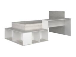 Vente-unique Combination Bed 90 X 200 Cm With Storage & Desk - Natural & White in Light Oak - Size: Single - thumbnail 1