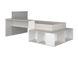 Vente-unique Combination Bed 90 X 200 Cm With Storage & Desk - Natural & White in Light Oak - Size: Single - thumbnail 5