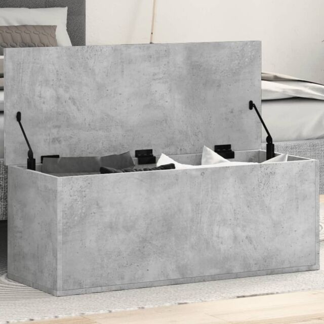 Berkfield Home Storage Box Concrete Grey 90x35x35 cm Engineered Wood - Size: 90 x 35 x 35 cm - image 1