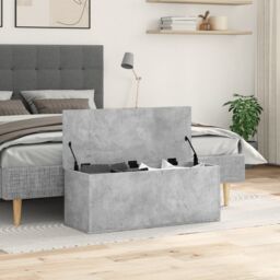 Berkfield Home Storage Box Concrete Grey 90x35x35 cm Engineered Wood - Size: 90 x 35 x 35 cm - thumbnail 3