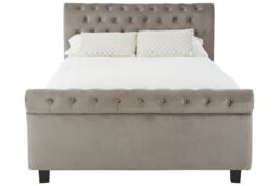 Orsina Elegant Steel Shade Kingsize Ottoman Bed, Velvet in Brown - Size: King - thumbnail 6