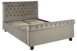 Orsina Elegant Steel Shade Kingsize Ottoman Bed, Velvet in Brown - Size: King - thumbnail 5