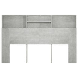 Berkfield Home Headboard Cabinet Concrete Grey 160x19x103.5 cm - thumbnail 5
