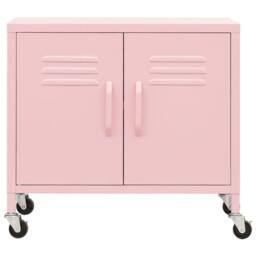 Berkfield Home Storage Cabinet Pink 60x35x56 cm Steel - Size: 60 x 35 x 56 cm