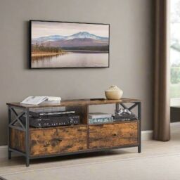 Modcraft Industrial TV Unit with Storage - Rustic Brown & Black TV Stand - Size: Large - thumbnail 2