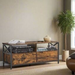 Modcraft Industrial TV Unit with Storage - Rustic Brown & Black TV Stand - Size: Large - thumbnail 5