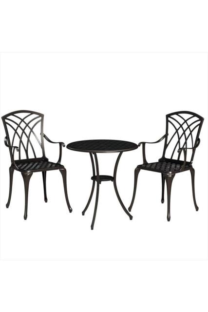 ERGOVEXA 3 Pieces Garden Dining Set, Bronze Tone - image 1