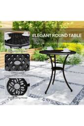 ERGOVEXA 3 Pieces Garden Dining Set, Bronze Tone - thumbnail 4