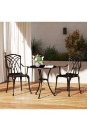ERGOVEXA 3 Pieces Garden Dining Set, Bronze Tone - thumbnail 5
