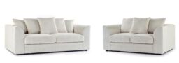 Furniture 786 Chicago Jumbo Cord 3&2 Seater Sofa Set in Ivory - thumbnail 2