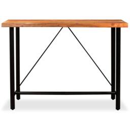 Berkfield Home Bar Table Solid Acacia Wood 150x70x107 cm in Brown - Size: 150 x 70 x 107 cm - thumbnail 2