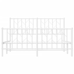Berkfield Home Metal Bed Frame without Mattress with Footboard¬†White 140x190cm in White - Size: 140x190 cm - thumbnail 5