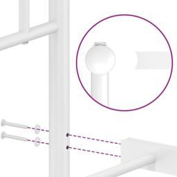 Berkfield Home Metal Bed Frame without Mattress with Footboard¬†White 140x190cm in White - Size: 140x190 cm - thumbnail 9