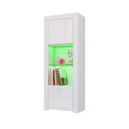 SPETLEK LED Display Cabinet White Matt Body & White High Gloss Doors - thumbnail 5