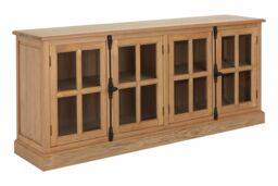Orsina Open Shelf Grey Wood Sideboard, Spacious Storage Sideboard For Livingroom, Six Drawers Wooden Sideboard in Brown - thumbnail 2