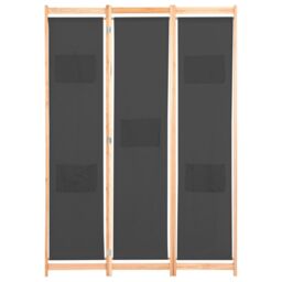 Berkfield Home 3-Panel Room Divider Grey 120x170x4 cm Fabric - Size: 120 x 170 x 4 cm - thumbnail 2