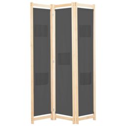 Berkfield Home 3-Panel Room Divider Grey 120x170x4 cm Fabric - Size: 120 x 170 x 4 cm - thumbnail 1