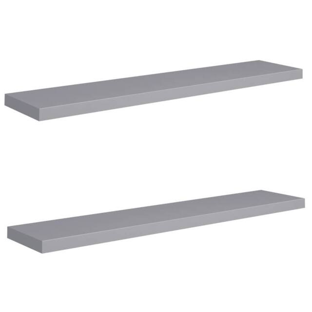 Berkfield Home Floating Wall Shelves 2 pcs Grey 120x23.5x3.8 cm MDF - image 1