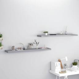 Berkfield Home Floating Wall Shelves 2 pcs Grey 120x23.5x3.8 cm MDF - thumbnail 2