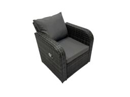 Fimous Garden Rattan Furniture Set 8 Seater with 4 Stools in Dark Grey - thumbnail 4