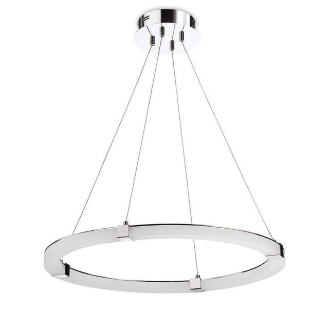 Netlighting TaccÃƒ ­a Pendant 28W LED Round 3000K 2500lm Chrome Frosted Acrylic in Grey - image 1