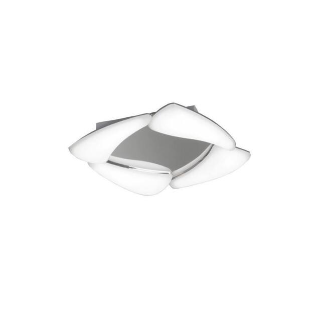 Netlighting Mistral Flush Flush Ceiling 24W LED 2160lm Chrome Frosted Acrylic in Grey - image 1