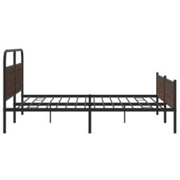 Berkfield Home Metal Bed Frame without Mattress Brown Oak 180x200 cm Super King - thumbnail 6