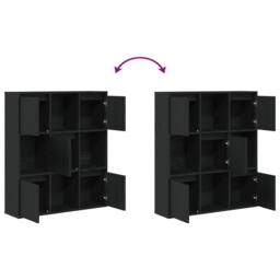 Berkfield Home Bookcase Black Oak 89x24x101.5 cm Engineered Wood - thumbnail 7