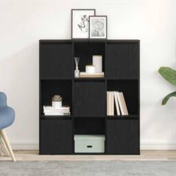 Berkfield Home Bookcase Black Oak 89x24x101.5 cm Engineered Wood - thumbnail 3
