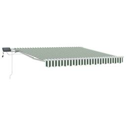 Berkfield Home Manual Retractable Awning with LED Green & White 350x250 cm - thumbnail 2