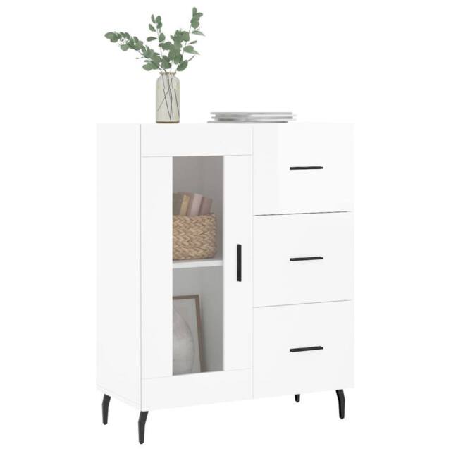 Berkfield Home Sideboard High Gloss White 69.5x34x90 cm Engineered Wood - image 1