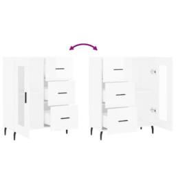Berkfield Home Sideboard High Gloss White 69.5x34x90 cm Engineered Wood - thumbnail 9