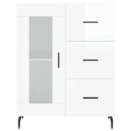 Berkfield Home Sideboard High Gloss White 69.5x34x90 cm Engineered Wood - thumbnail 5
